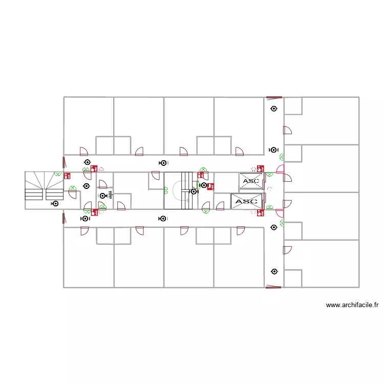 2eme au 8eme etage bouteille 58 incendie et autre. Plan de 