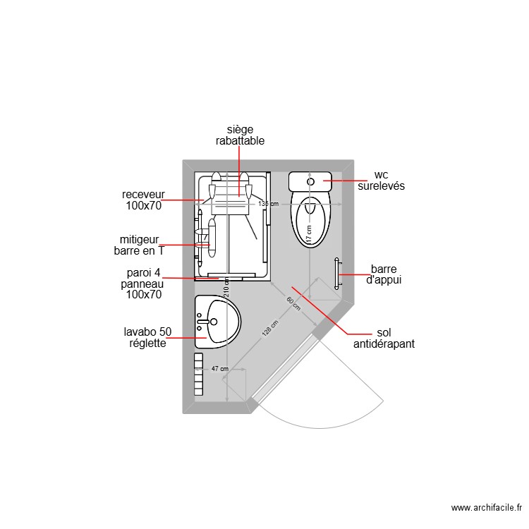 essid. Plan de 1 pièce et 2 m2