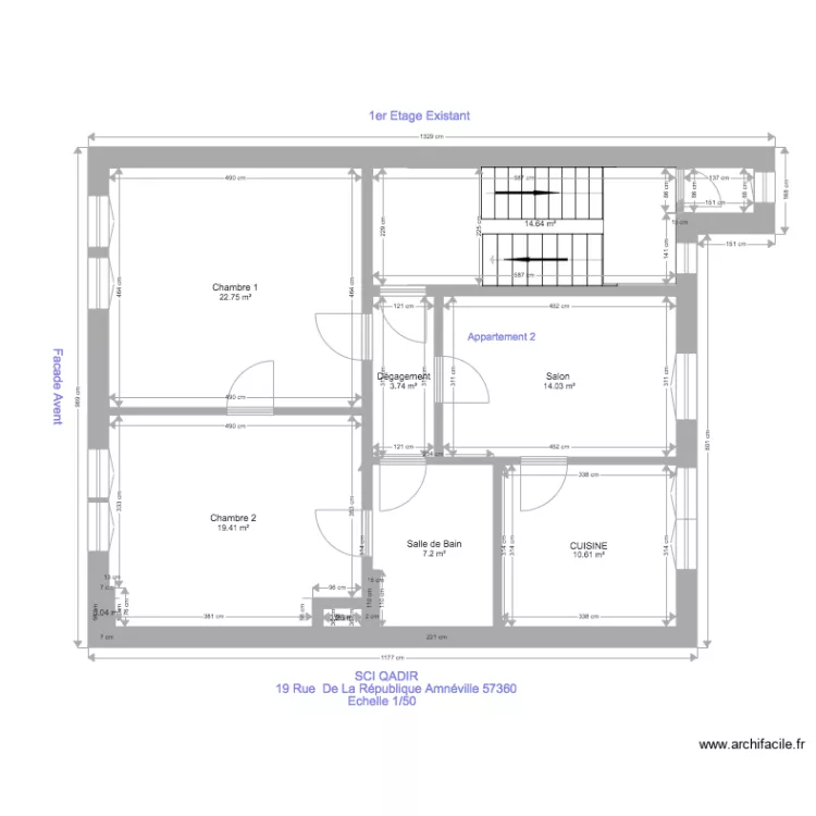 SCI QADIR collectif  1 ETAGE  2. Plan de 
