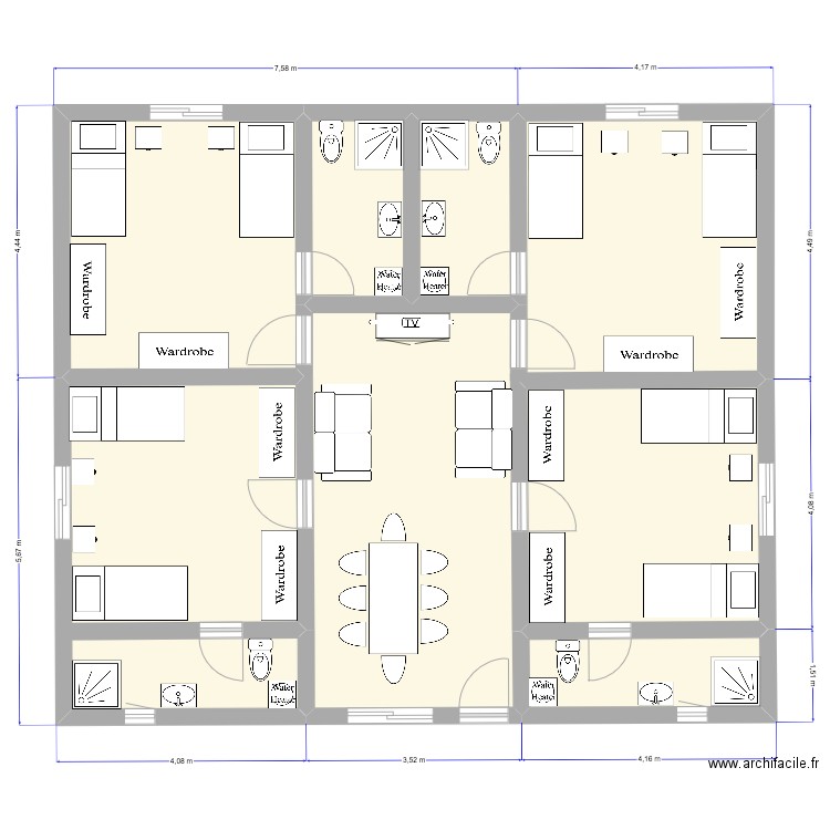 Senior staff housing V2. Plan de 0 pièce et 0 m2