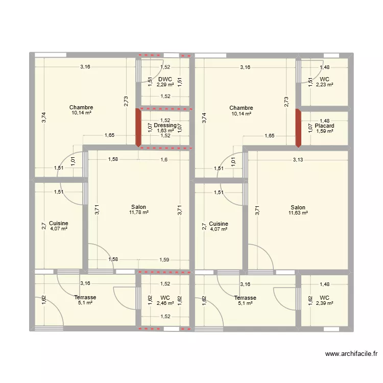 Plan Songon Valid&eacute;. Plan de 14  et 75 m²