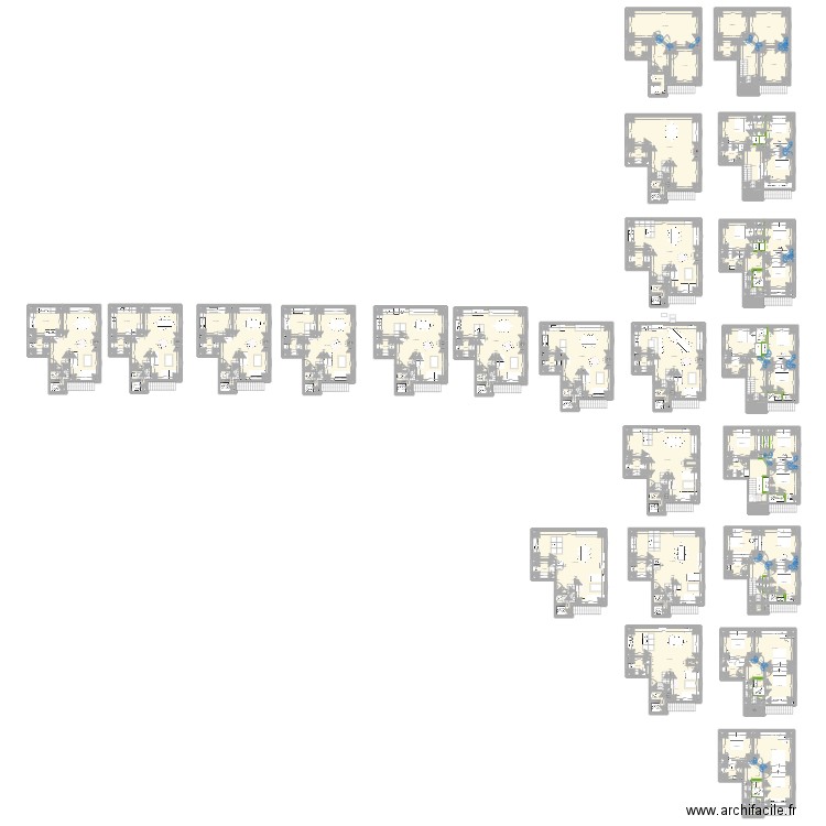 maison haut 2. Plan de 157 pièces et 1164 m2