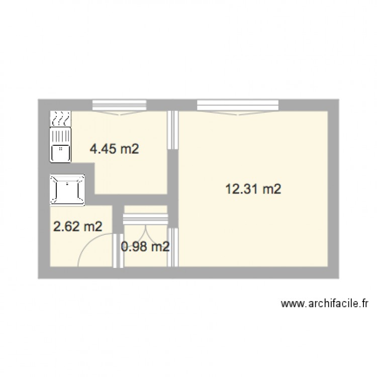T1 Antony. Plan de 0 pièce et 0 m2