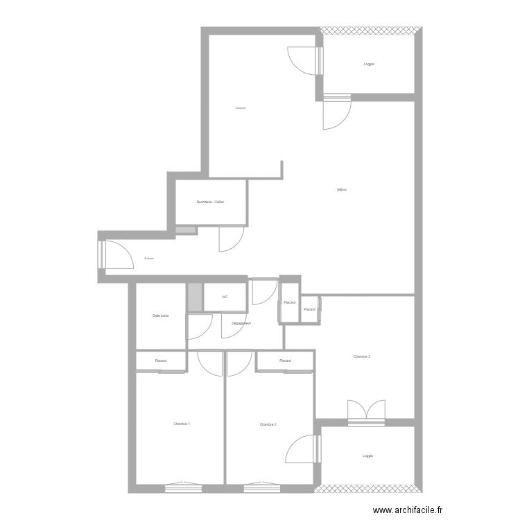 SCI Caroline. Plan de 16 pièces et 112 m2