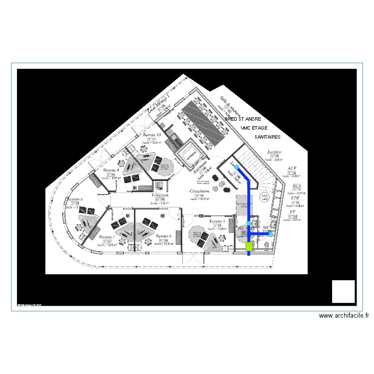 BRED VMC ETAGE SANITAIRE. Plan de 0 pièce et 0 m2