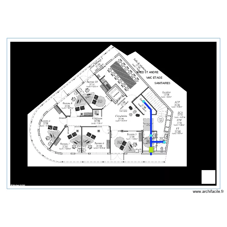 BRED VMC ETAGE SANITAIRE. Plan de BRED VMC ETAGE SANITAIRE. Plan de