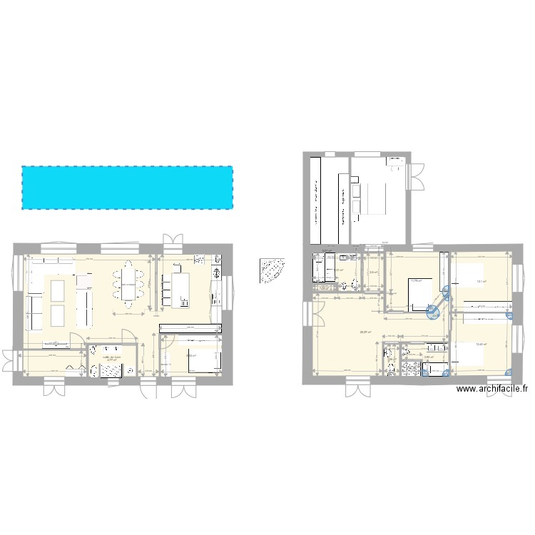 maison 12M X 8M. Plan de 0 pièce et 0 m2
