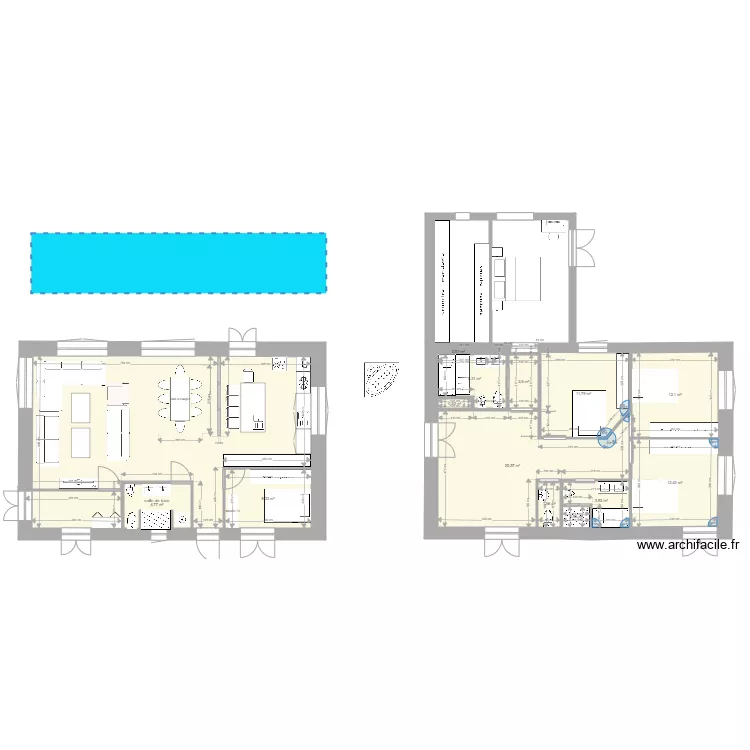 maison 12M X 8M. Plan de maison 12M X 8M. Plan de