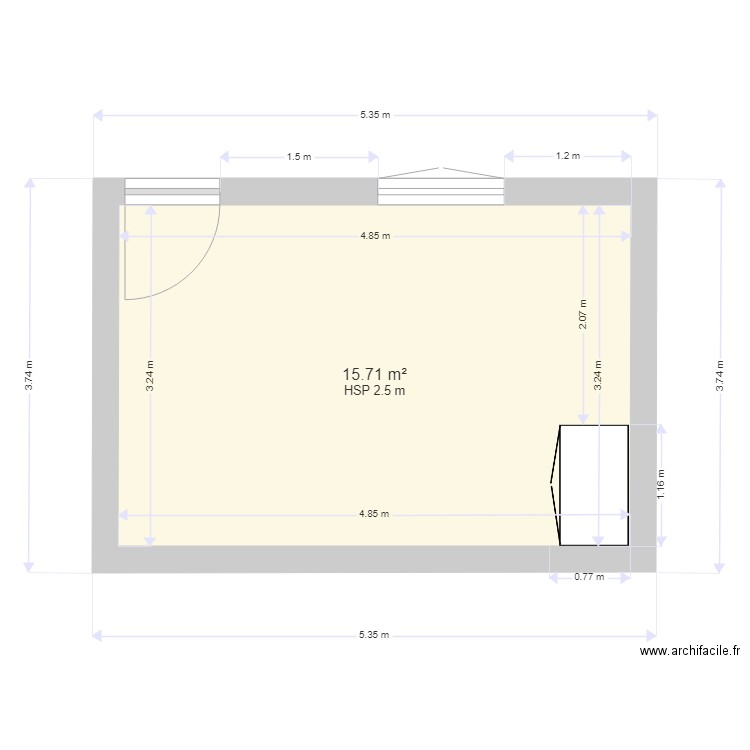 LOCATION REVEL 1ER. Plan de 1 pièce et 16 m2