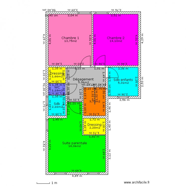 MONTIGNY 1er étage futur. Plan de 0 pièce et 0 m2