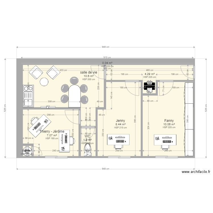 Vestiaire Repos Bureau MPB Capbreton 4. Plan de 0 pièce et 0 m2