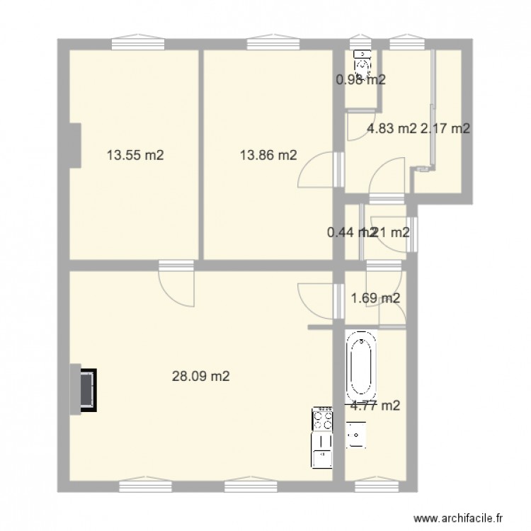 248 Fbg st Antoine 1er étage. Plan de 0 pièce et 0 m2