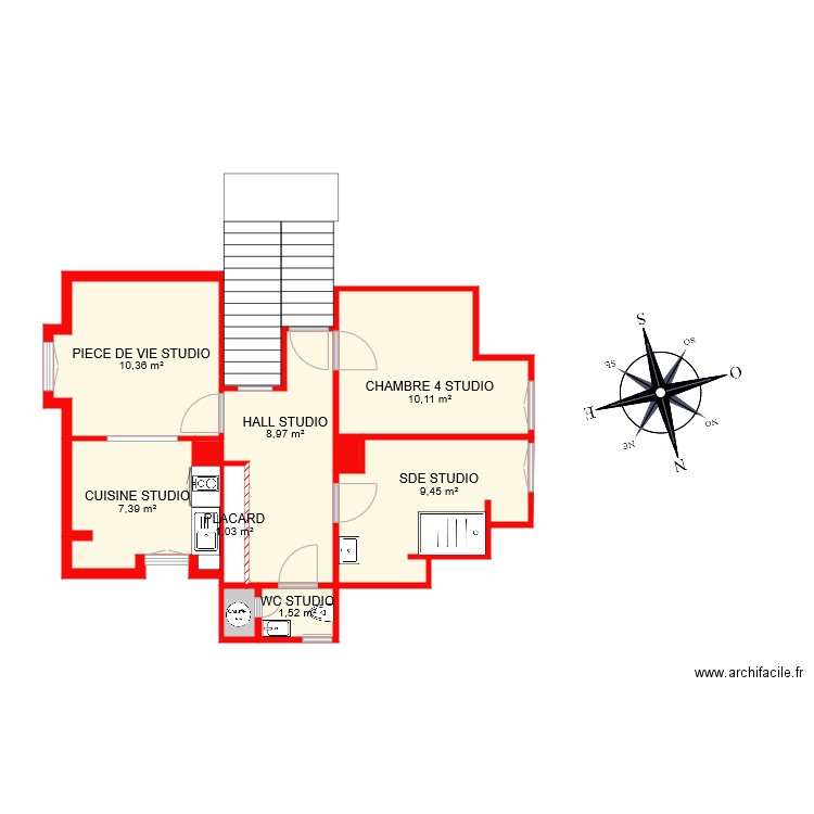 BI 7506 STUDIO. Plan de 0 pièce et 0 m2