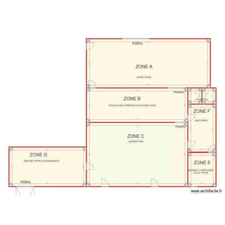 plan general labo MIN Zones A à G rév 231018 coté. Plan de plan general labo MIN Zones A à G rév 231018 coté. Plan de
