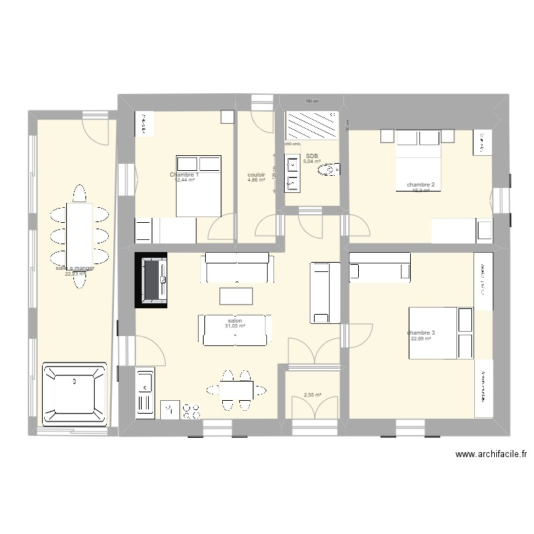 marius 3. Plan de 8 pièces et 116 m2