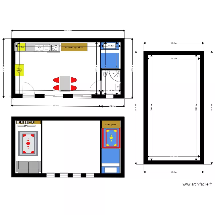 mini maison  et ses m&eacute;zanines. Plan de 