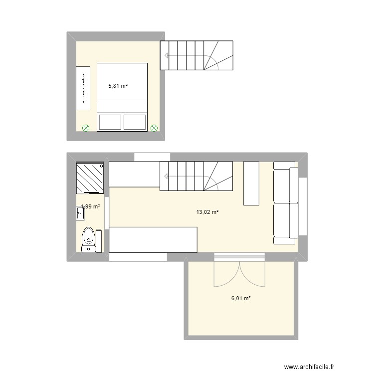 i2d groupe ethan. Plan de 4 pièces et 27 m2