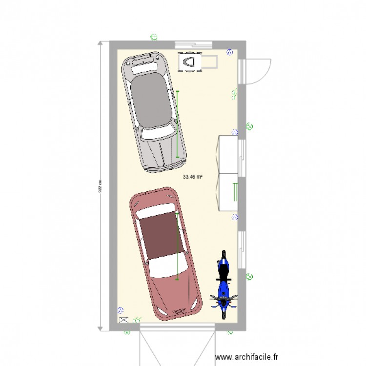 plan garage 2 voitures . Plan de 0 pièce et 0 m2