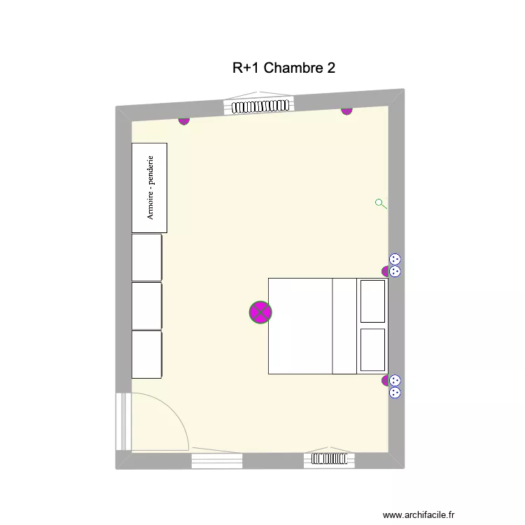 R+1 Chambre 2 Placard. Plan de 