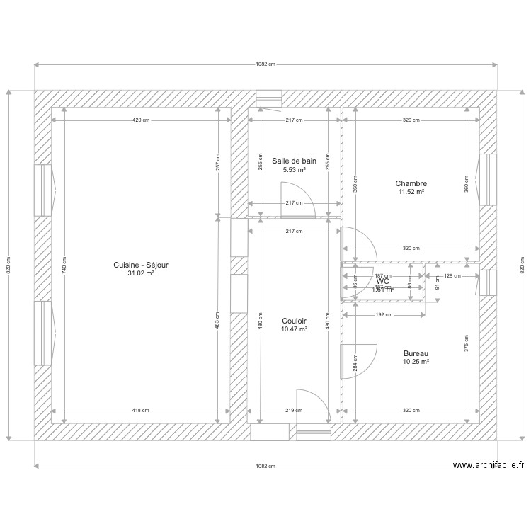 1 Plan appartement Margaux St jean. Plan de 0 pièce et 0 m2