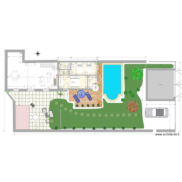 extension avec piscine v3. Plan de 0 pièce et 0 m2