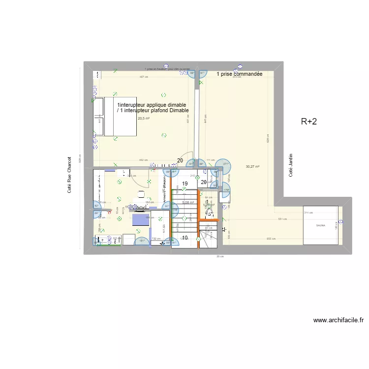 Plan R+2 plan electrique nouvelle sdb V1. Plan de Plan R+2 plan electrique nouvelle sdb V1. Plan de