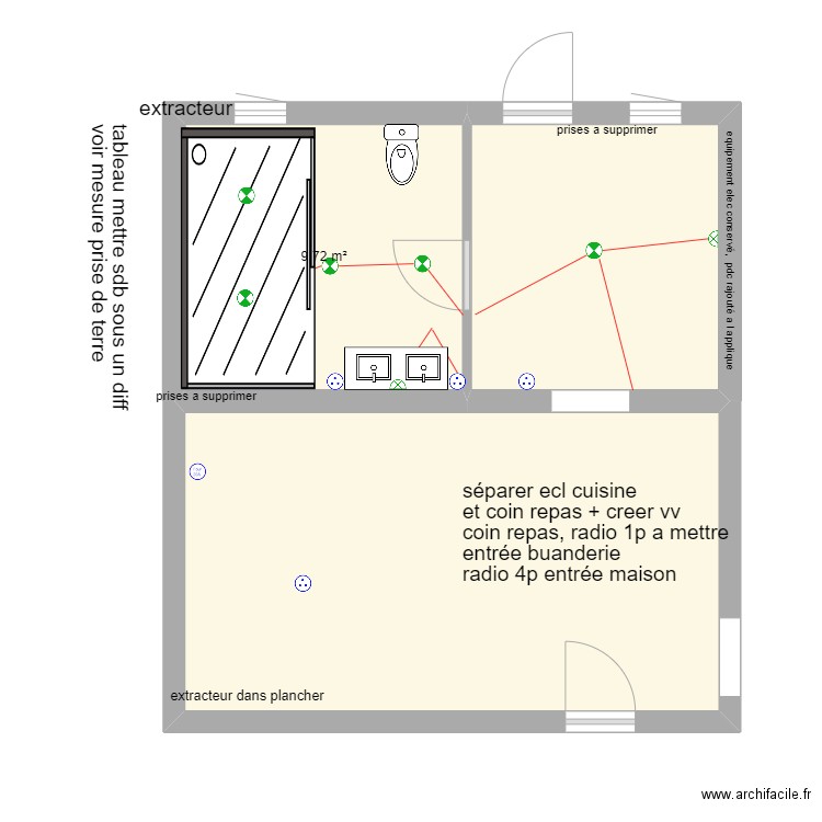 patrick medard. Plan de 3 pièces et 39 m2