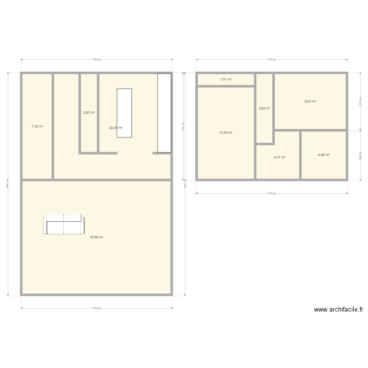 003. Plan de 10 pièces et 106 m2