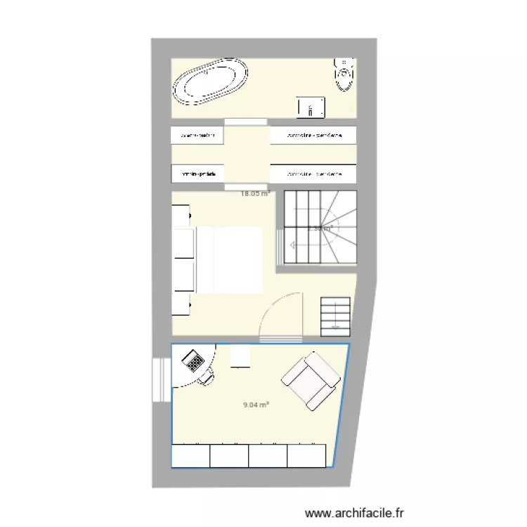 Maison 2e niveau. Plan de 