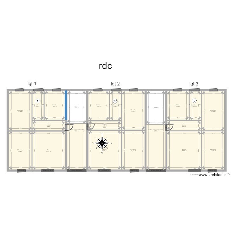 chabris collectif. Plan de 55 pièces et 850 m2