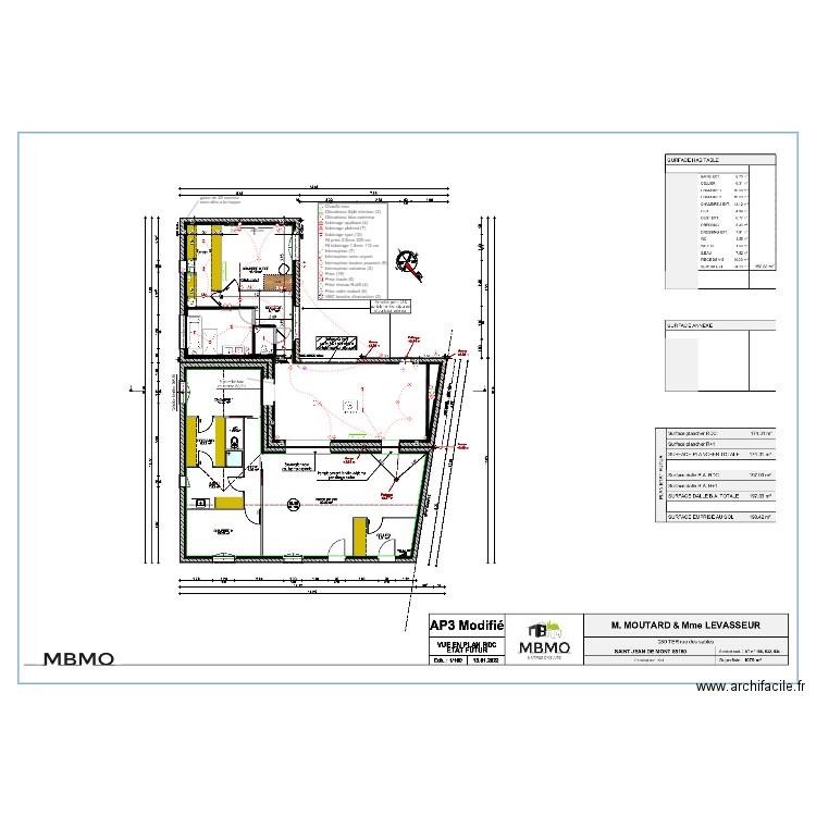 LEVASSEUR MOUTARD. Plan de 2 pièces et 11 m2