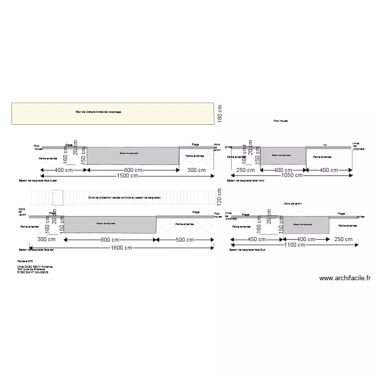 Bassin de Baignade 1 75&egrave;me. Plan de 