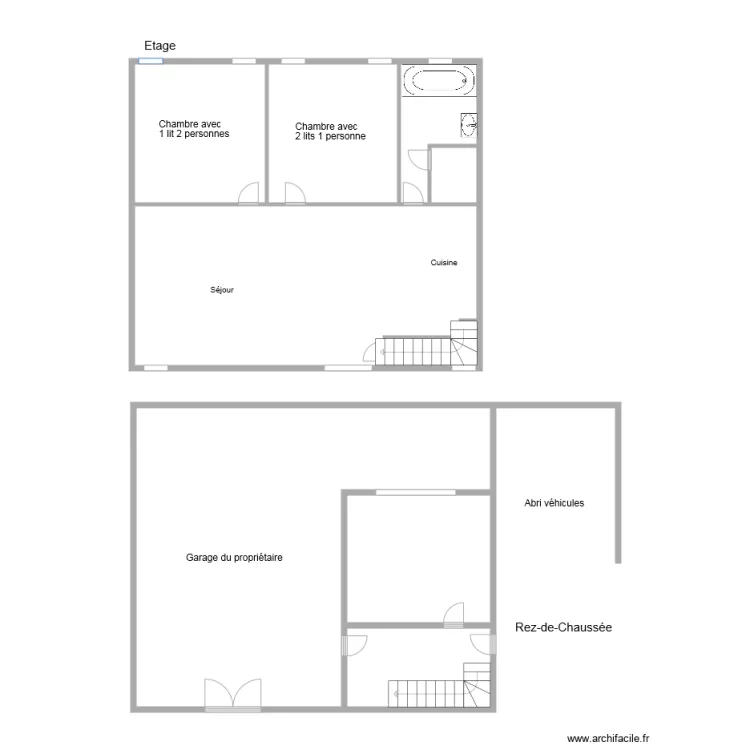 Plan du gite 1161. Plan de 