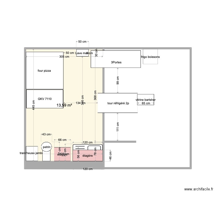 roquelet. Plan de 1 pièce et 14 m2