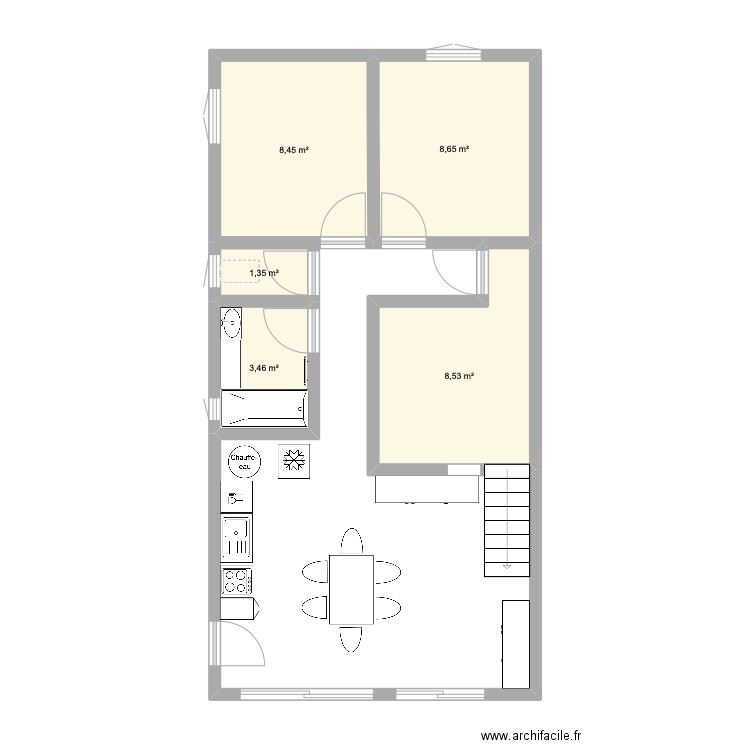 maison Mallemort. Plan de 5 pièces et 30 m2