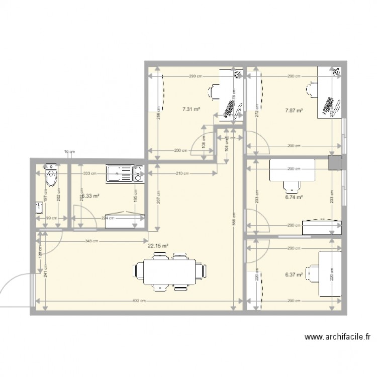 bureaux etage EFC. Plan de 0 pièce et 0 m2