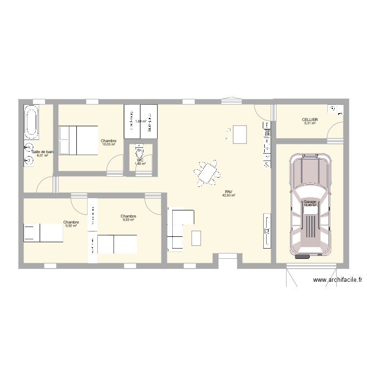 PLAN MAISON 3. Plan de 0 pièce et 0 m2