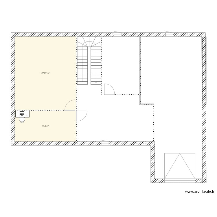 florian 1. Plan de 2 pièces et 39 m2