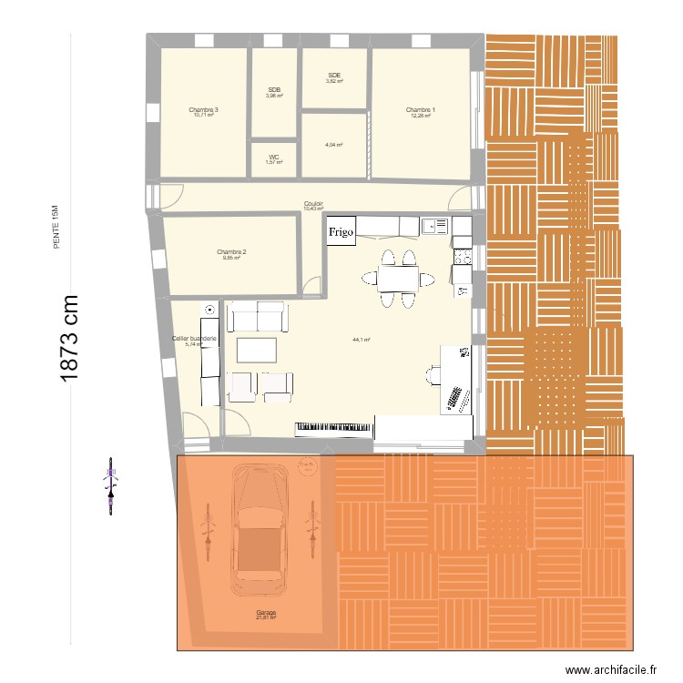 MAURY 16 7 2023. Plan de 11 pièces et 128 m2