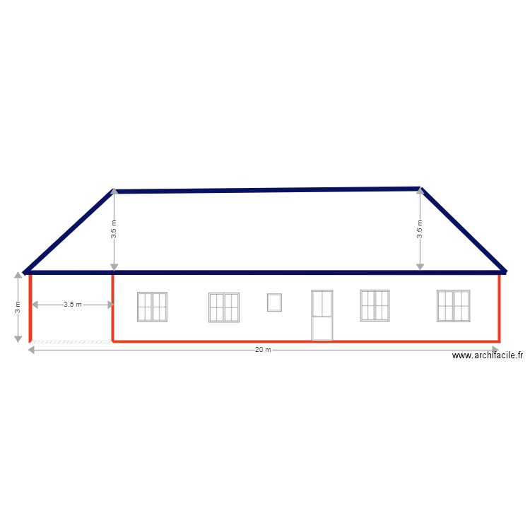 facade ouest 1. Plan de 0 pièce et 0 m2