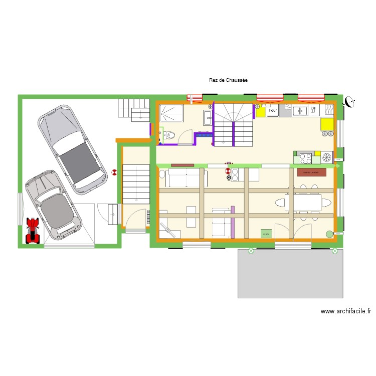 La cry. Plan de 36 pièces et 610 m2