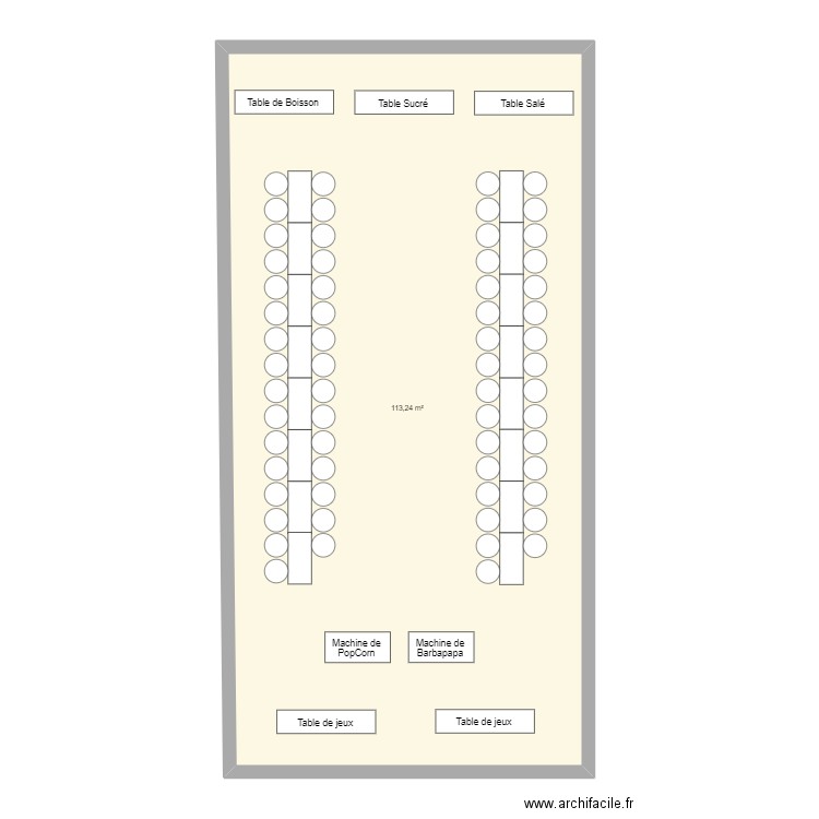 Plan table 1. Plan de 1 pièce et 113 m2