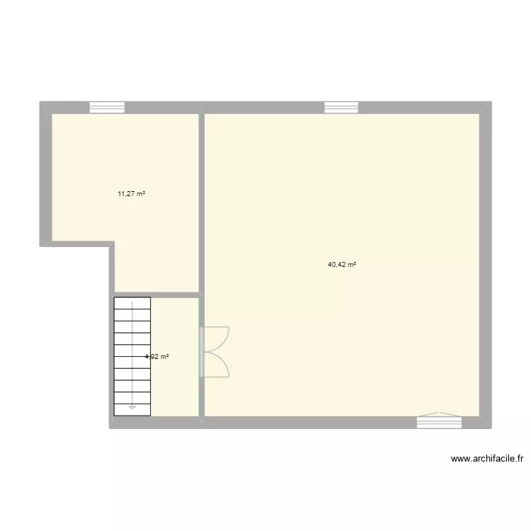 plan avant travaux F2 Etage Trigu&egrave;res  . Plan de 