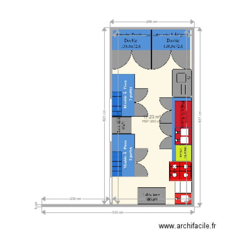 DRAVEIL. Plan de 1 pièce et 17 m2