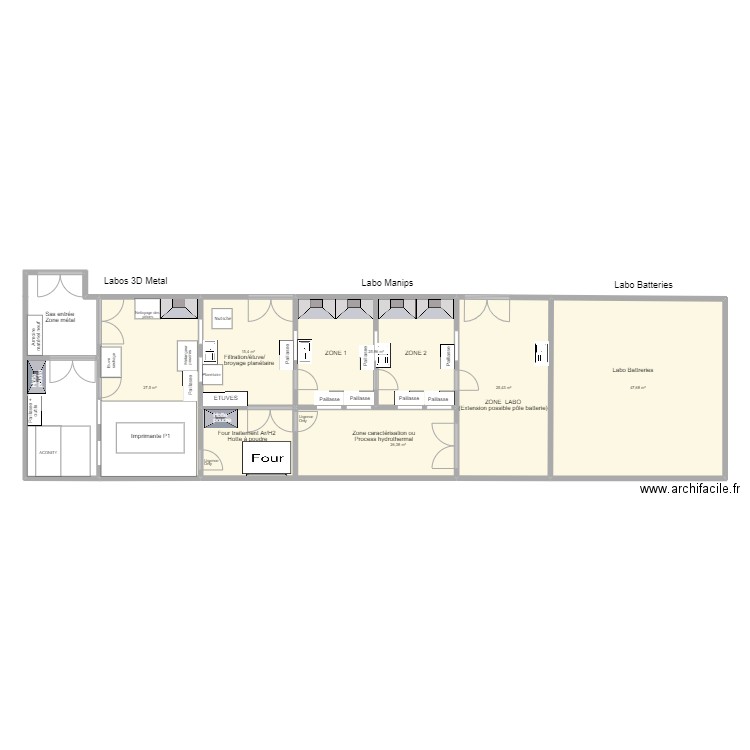 plan labo général-aile sude-V1)230206. Plan de 0 pièce et 0 m2