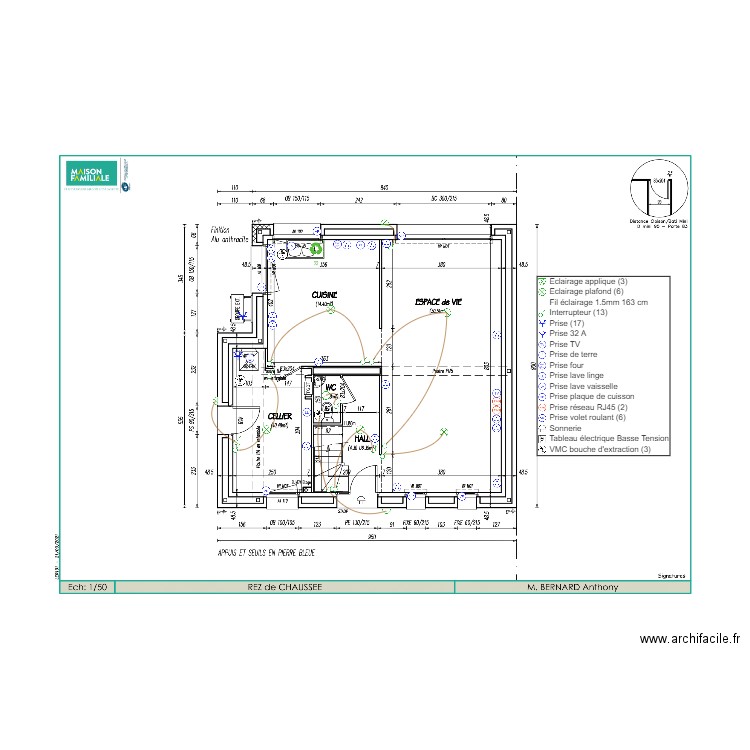 BERNARD RDC ELEC. Plan de 0 pièce et 0 m2