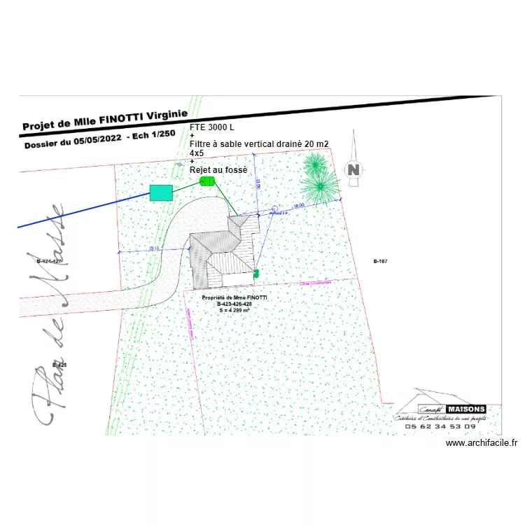 Plan de masse 2 Finotti. Plan de 