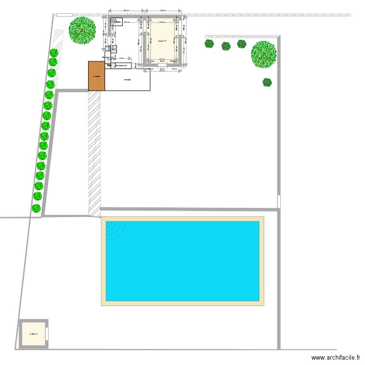 pool house piscine. Plan de 0 pièce et 0 m2