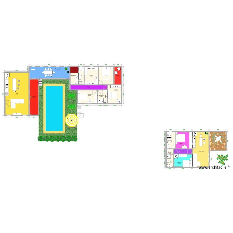 VILLA PERSO. Plan de 20 pièces et 230 m2