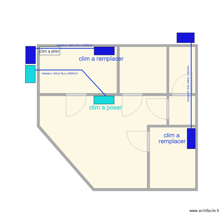 ABRAXA ST PIERRE  CLIM. Plan de 6 pièces et 30 m2